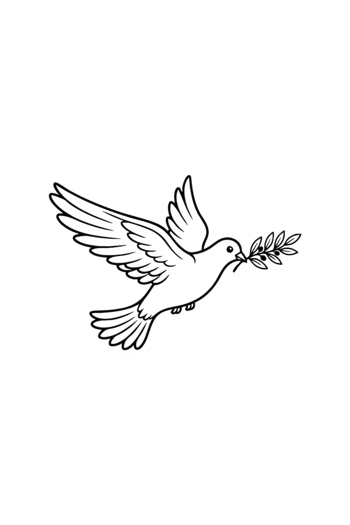 A dove carrying an olive branch, symbolizing peace and unity